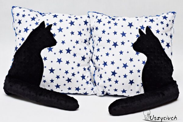 Poduszka z kotkiem i ogonem 3D kotek gwiazdy